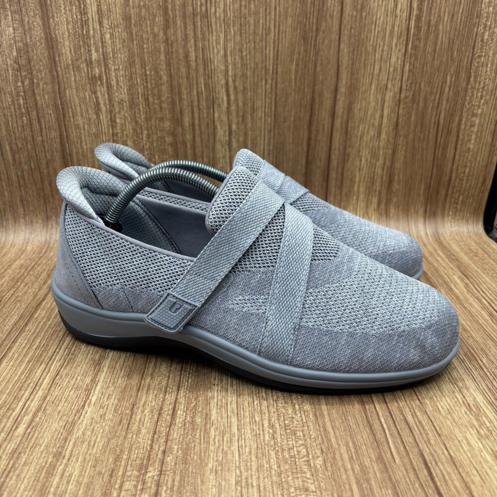 OrthoFeet Womens 10 2E Amalya Slip On Sneaker Shoe Gray Comfort Orthotic Walking